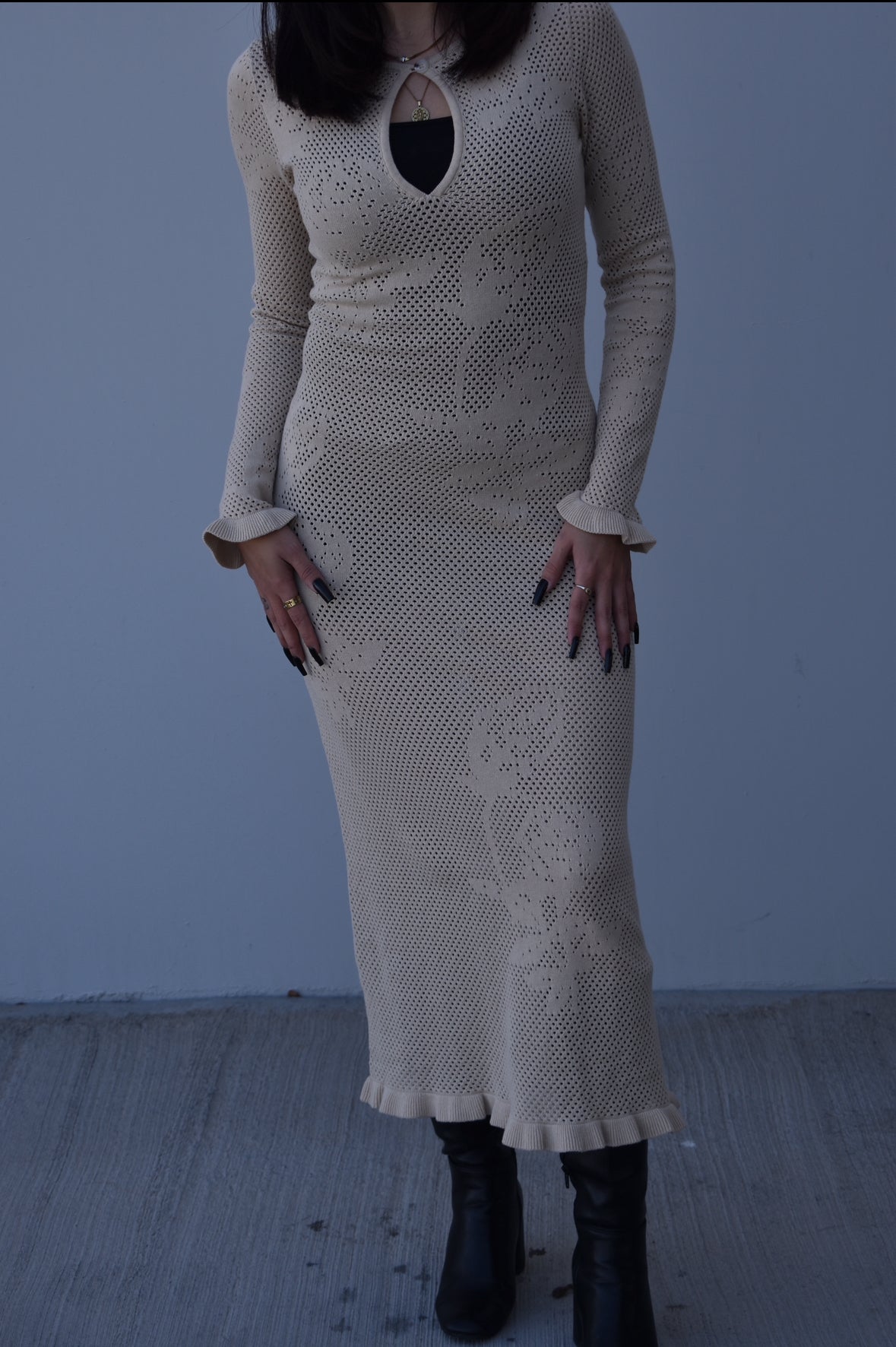 Natural Cream Rose Dress