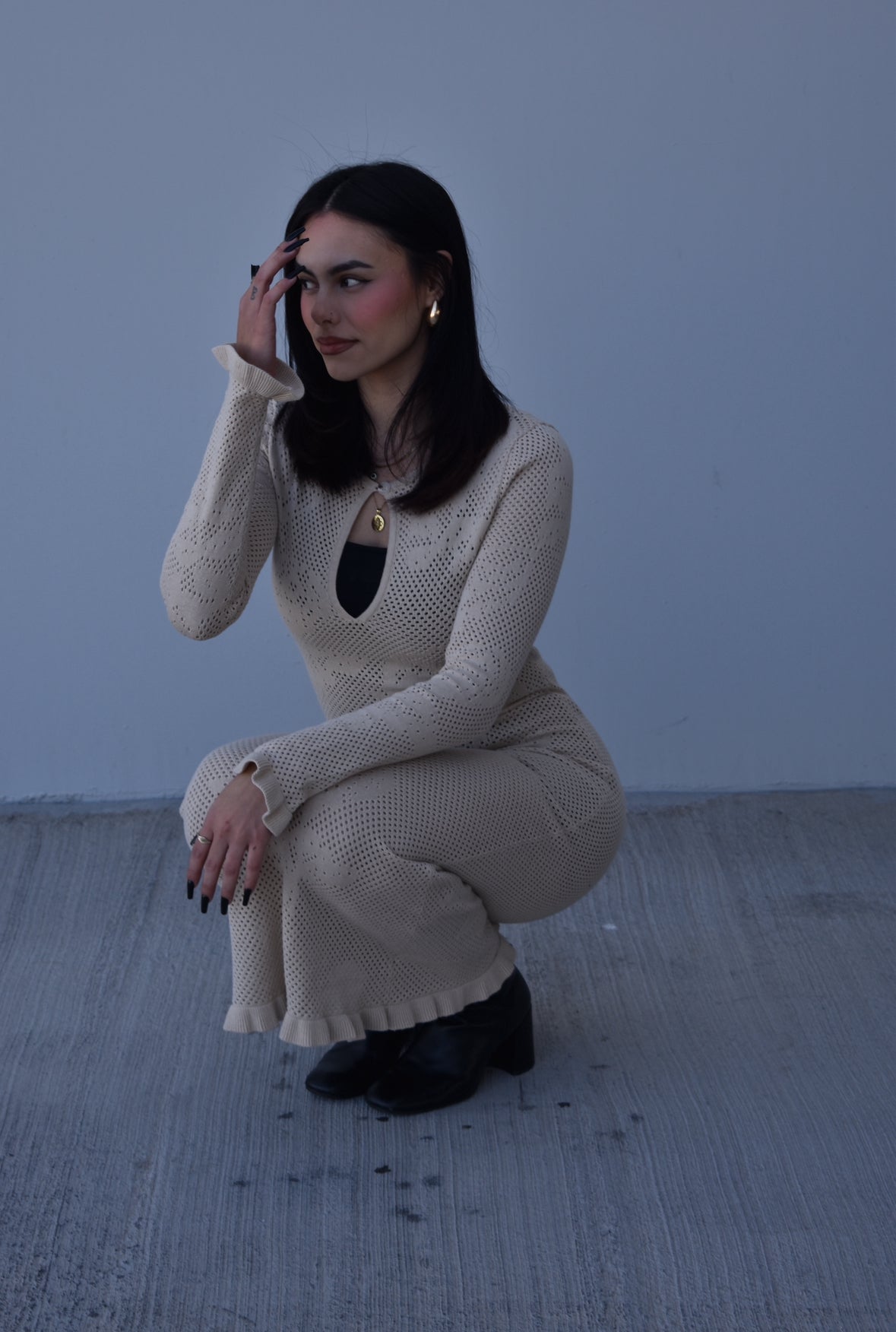 Natural Cream Rose Dress