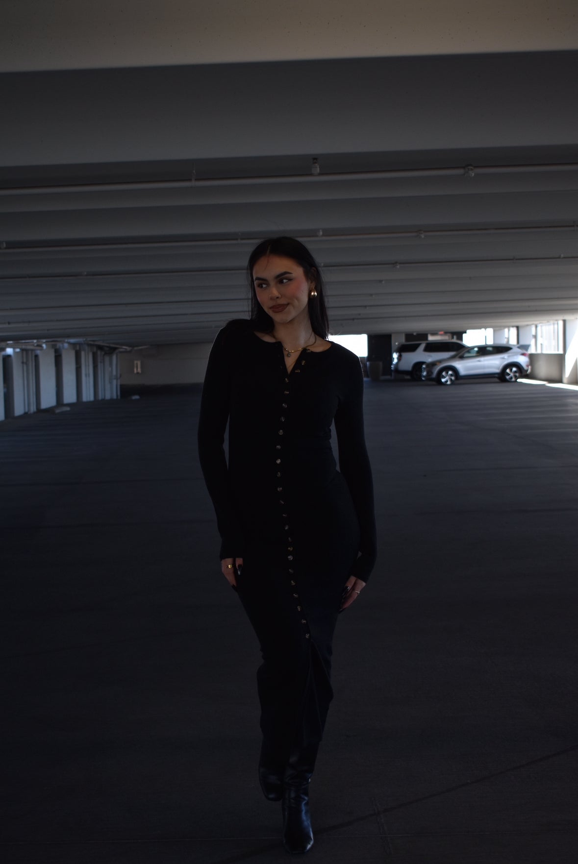 Button Sweater Dress