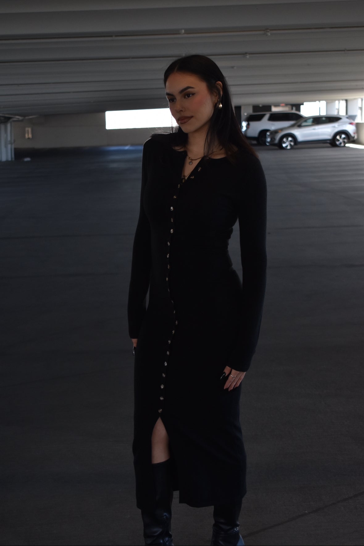 Button Sweater Dress